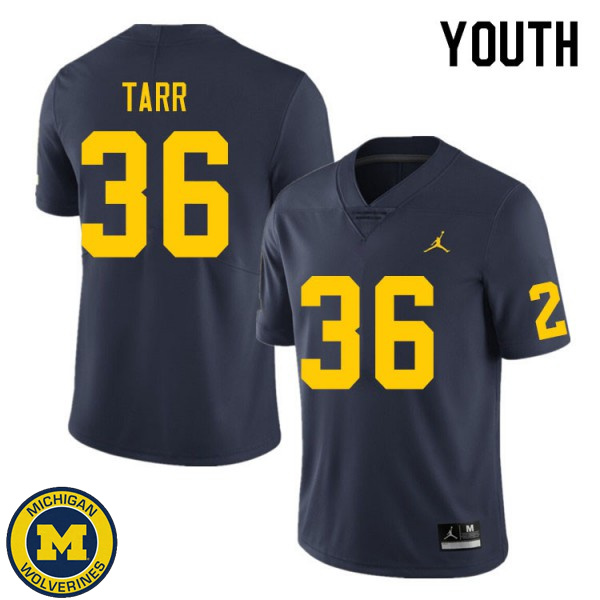 Youth Michigan Wolverines #36 Greg Tarr Navy Fashion Player Jersey